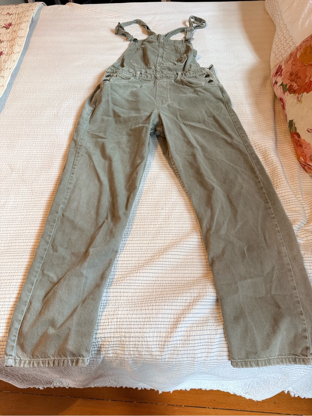 Free People Olive Green Women's Denim Overalls